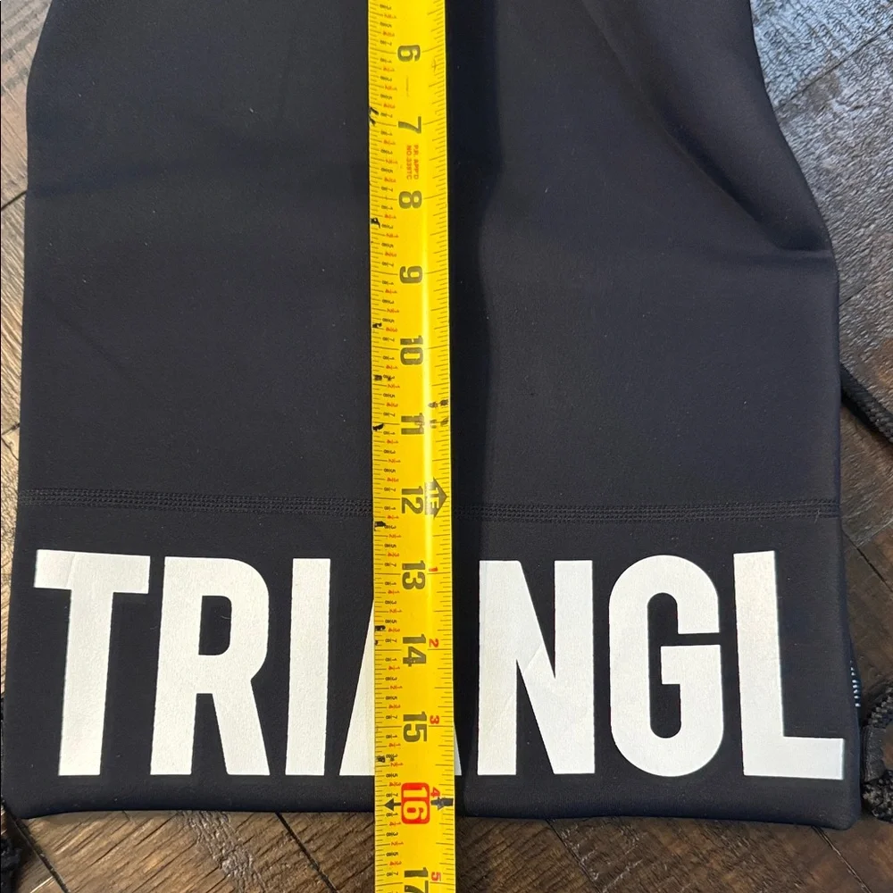 TRIANGL Black Neoprene‎ Drawstring Backpack Gym Swim Beach Bag
